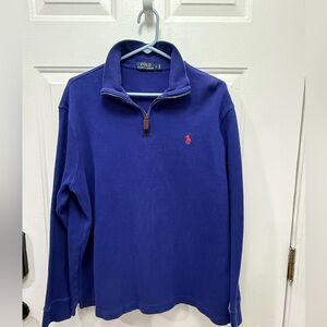 Polo Ralph Lauren size, large royal blue, long sleeve polo shirt